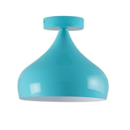 Ledsone Flush Mount Ceiling Light 31.5 Cm Metal Blue Industrial E27 Retro Easy Fit Light - thumbnail 1