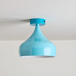 Ledsone Flush Mount Ceiling Light 31.5 Cm Metal Blue Industrial E27 Retro Easy Fit Light - thumbnail 7