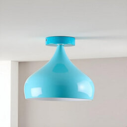 Ledsone Flush Mount Ceiling Light 31.5 Cm Metal Blue Industrial E27 Retro Easy Fit Light - thumbnail 6