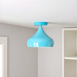 Ledsone Flush Mount Ceiling Light 31.5 Cm Metal Blue Industrial E27 Retro Easy Fit Light - thumbnail 3