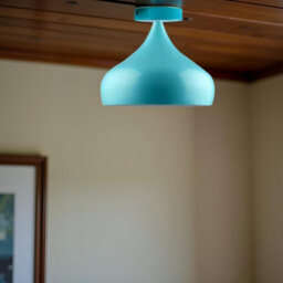 Ledsone Flush Mount Ceiling Light 31.5 Cm Metal Blue Industrial E27 Retro Easy Fit Light - thumbnail 2