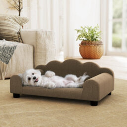 Pawhut Dog Sofa Bed, Cat Sofa With Backrest, Armrest, For Small Dogs, Brown - thumbnail 8