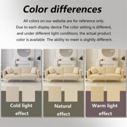 Abrihome Modern 2-Seater Sofa Bed With Gold Legs, 3-Position Adjustable Backrest, Space-Saving Sofa Sleeper For Living Room (Beige) - thumbnail 5