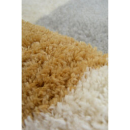 Melrose Orange Grey Shaggy High Pile Block Design Large Area Indoor Rug 160/230Cm - thumbnail 2