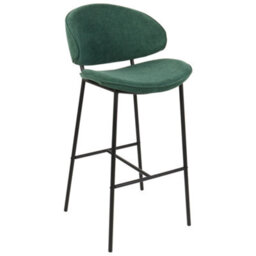 Beliani Set Of 2 Bar Chairs Kiana Dark Green - thumbnail 4