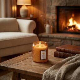 Darphe Red Embossing Glass Cup Soy Wax Orange Breeze After Rain Scented Candle With Lid, 7Cm (Dia.) X 9Cm (H) - thumbnail 2