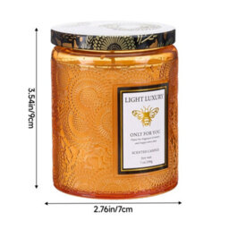 Darphe Red Embossing Glass Cup Soy Wax Orange Breeze After Rain Scented Candle With Lid, 7Cm (Dia.) X 9Cm (H) - thumbnail 4