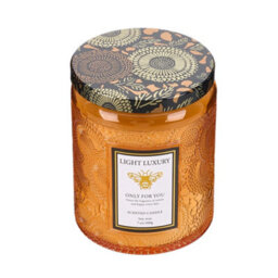 Darphe Red Embossing Glass Cup Soy Wax Orange Breeze After Rain Scented Candle With Lid, 7Cm (Dia.) X 9Cm (H) - thumbnail 3