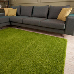The Rugs Green Soft Plain Design Fluffy Shaggy Rugs And Runners High Pile Living Room Kitchen Hallway 380 - thumbnail 6