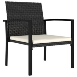 Berkfield Garden Dining Chairs 2 Pcs Poly Rattan Black - thumbnail 2