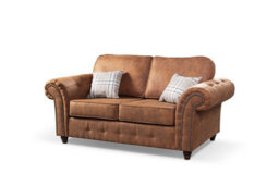 Oakland Sofa Set Large 3 2 Seater Tan Brown Faux Alcantara Settee - thumbnail 3