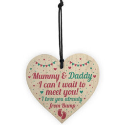 Red Ocean From Bump Gifts Mummy To Be Gifts Daddy To Be Gifts Wooden Heart Baby Shower Plaque - thumbnail 5