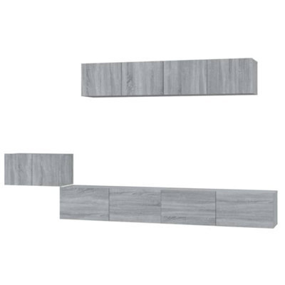 Berkfield Classic 5 Piece Tv Cabinet Set Grey Sonoma Engineered Wood - image 1