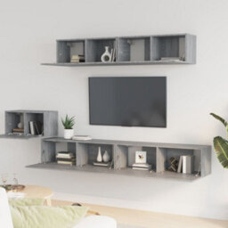 Berkfield Classic 5 Piece Tv Cabinet Set Grey Sonoma Engineered Wood - thumbnail 3