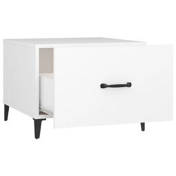Berkfield Coffee Table With Metal Legs White 50X50X40 Cm - thumbnail 8