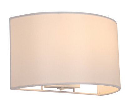 Harper Living 1Xe27/es Wall Wash Light With Switch, Semi-Circle White Fabric Shade, Suitable For Led Upgrade - image 1