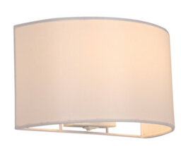 Harper Living 1Xe27/es Wall Wash Light With Switch, Semi-Circle White Fabric Shade, Suitable For Led Upgrade
