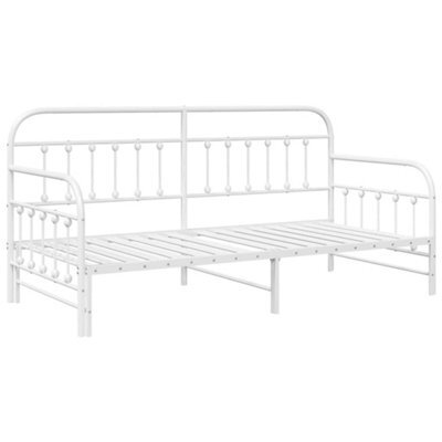 Berkfield Stylish Daybed Frame With Trundle - White, 107X203 Cm, Steel - image 1