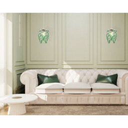 Happy Homewares Modern Waterfall Design Pendant Shade With Clear/emerald Acrylic Drops And Beads - thumbnail 6