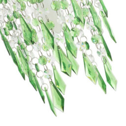 Happy Homewares Modern Waterfall Design Pendant Shade With Clear/emerald Acrylic Drops And Beads - thumbnail 5
