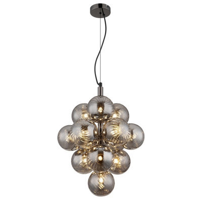Luminosa Lighting Luminosa Conor Globe Pendant Ceiling Light Gunmetal Balls Smoke Glass Shade 13X G9 - image 1