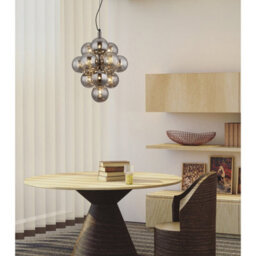 Luminosa Lighting Luminosa Conor Globe Pendant Ceiling Light Gunmetal Balls Smoke Glass Shade 13X G9 - thumbnail 4