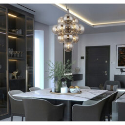 Luminosa Lighting Luminosa Conor Globe Pendant Ceiling Light Gunmetal Balls Smoke Glass Shade 13X G9 - thumbnail 5