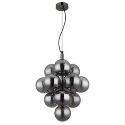 Luminosa Lighting Luminosa Conor Globe Pendant Ceiling Light Gunmetal Balls Smoke Glass Shade 13X G9 - thumbnail 2
