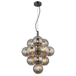 Luminosa Lighting Luminosa Conor Globe Pendant Ceiling Light Gunmetal Balls Smoke Glass Shade 13X G9 - thumbnail 1