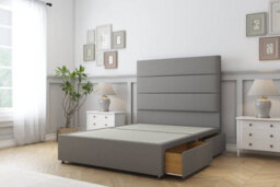 "Comfort Rosa Pewter Dumfries Divan Bed Set 2 Drawers Same Side - 26"" Strutted 6' Super King" - thumbnail 2