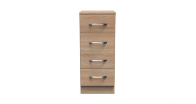 Hampshire 4 Drawer Bedside Cabinet In Bardolino Oak (Ready Assembled) - image 1