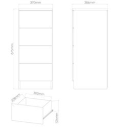 Hampshire 4 Drawer Bedside Cabinet In Bardolino Oak (Ready Assembled) - thumbnail 6