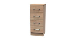 Hampshire 4 Drawer Bedside Cabinet In Bardolino Oak (Ready Assembled) - thumbnail 3