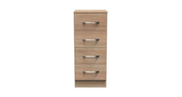 Hampshire 4 Drawer Bedside Cabinet In Bardolino Oak (Ready Assembled) - thumbnail 1