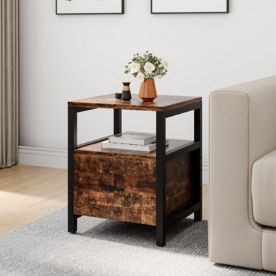 Thehotsale 56Cm H X 45Cm W X 45Cm D Wooden Bedside Table Bedroom Nightstand Side Table With Drawer - image 1
