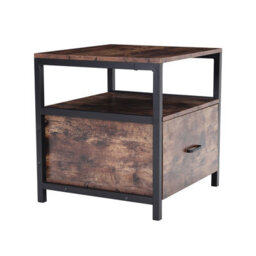 Thehotsale 56Cm H X 45Cm W X 45Cm D Wooden Bedside Table Bedroom Nightstand Side Table With Drawer - thumbnail 4