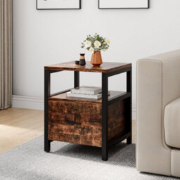 Thehotsale 56Cm H X 45Cm W X 45Cm D Wooden Bedside Table Bedroom Nightstand Side Table With Drawer - thumbnail 1