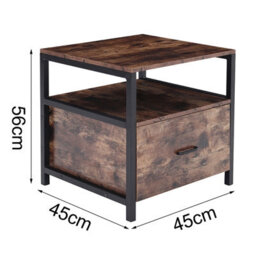 Thehotsale 56Cm H X 45Cm W X 45Cm D Wooden Bedside Table Bedroom Nightstand Side Table With Drawer - thumbnail 6