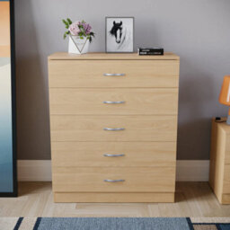 Interior Emporium Chester 5-Drawer Chest - Classic Bedroom Storage Unit - Pre-Assembled (Oak) - thumbnail 1