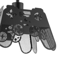 Happy Homewares Modern Matte Black Game Controller Pendant Shade With Laser Cut Holes - thumbnail 8