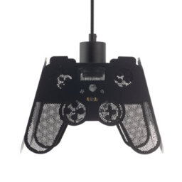 Happy Homewares Modern Matte Black Game Controller Pendant Shade With Laser Cut Holes - thumbnail 5