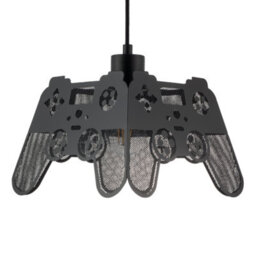 Happy Homewares Modern Matte Black Game Controller Pendant Shade With Laser Cut Holes - thumbnail 4