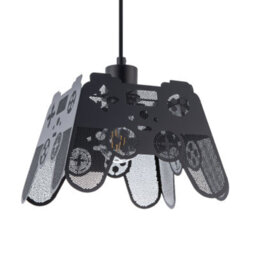 Happy Homewares Modern Matte Black Game Controller Pendant Shade With Laser Cut Holes - thumbnail 1