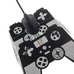 Happy Homewares Modern Matte Black Game Controller Pendant Shade With Laser Cut Holes - thumbnail 3