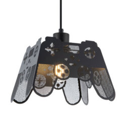 Happy Homewares Modern Matte Black Game Controller Pendant Shade With Laser Cut Holes - thumbnail 2