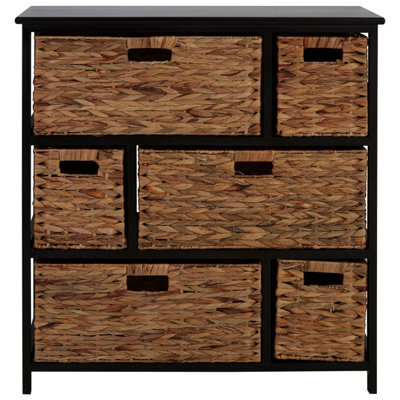Orsina Stylish 6 Drawers Black Frame Storage Unit, Modern Chest Of Drawers For Livingroom, Minimalist Storage Chest - image 1