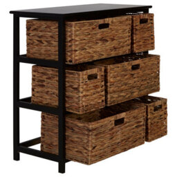 Orsina Stylish 6 Drawers Black Frame Storage Unit, Modern Chest Of Drawers For Livingroom, Minimalist Storage Chest - thumbnail 4