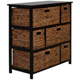 Orsina Stylish 6 Drawers Black Frame Storage Unit, Modern Chest Of Drawers For Livingroom, Minimalist Storage Chest - thumbnail 3