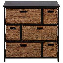 Orsina Stylish 6 Drawers Black Frame Storage Unit, Modern Chest Of Drawers For Livingroom, Minimalist Storage Chest - thumbnail 2