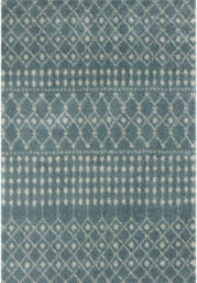 The Rugs Soft Moroccan Diamond Shaggy Rugs And Runners High Pile Duck Egg Blue And Ivory Living Room Kitchen Hallway 1050 - thumbnail 2